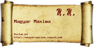 Magyar Maxima névjegykártya